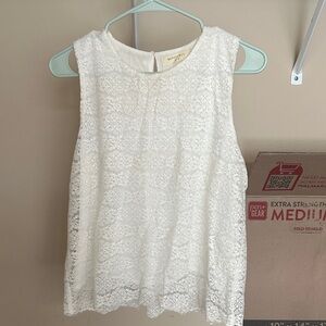 Sophie Rue White Lace Sleeveless Blouse